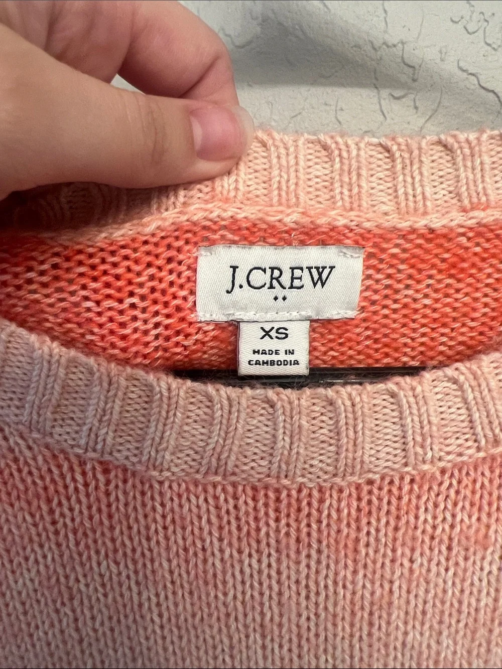 J. Crew Women's Ombre Coral Crewneck Sweater